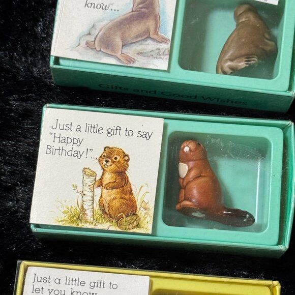 Vintage American Greetings  Americard Miniture Animals And Card NOS Set Of 6 - Picture 3 of 7